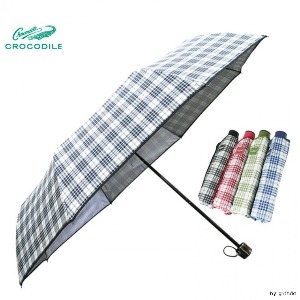 크로커다일 3단 체크실버 우산