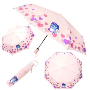 카카오프렌즈 3단자동우산 미러하트 완전자동 성인용우산 아동우산