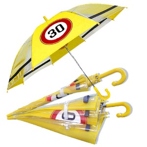 교통안전 (속도제한 ) 투명투톤 야광 55장우산 화이바살대 교통안전우산 기능성우산 아동우산 어린이우산
